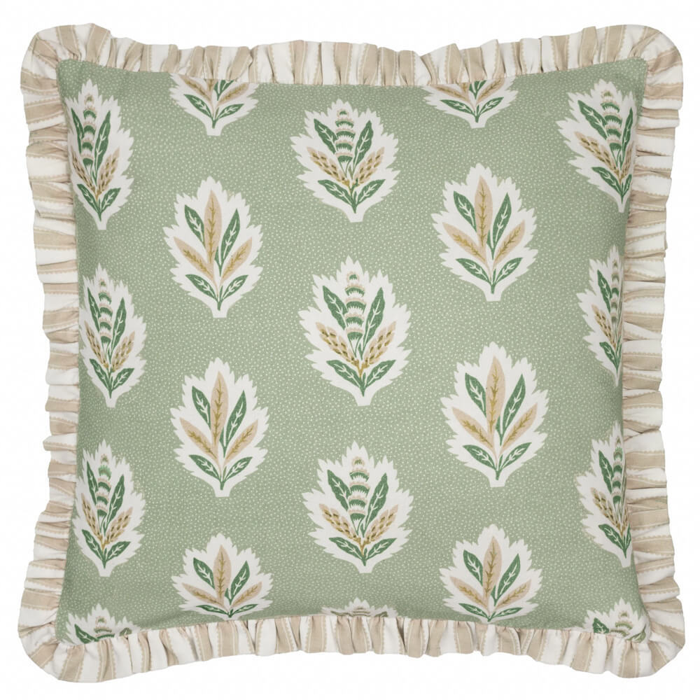 Sanderson Sessile Leaf Ruffle Cushion